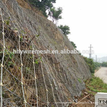 sistema de protección de la pendiente de la red de la cuerda de alambre recubierto de pvc red de caída de rocas galvanizada